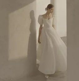 فساتين زفاف أخرى الأميرة خمر فستان مربع الياقات الأكمام نفخة مع لؤلؤة مخصصة مصنوعة suknia slubnaother3962999