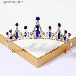 Diademi Itacazzo Copricapo da sposa Colore blu Corona da donna in stile misterioso per la sposa Y240319