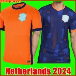 2024オランダメンフィスヨーロッパカップ24 25ホランドサッカージャージーデジョンヴァージルダンフリーズバーグビジン2024 2025 Klaassen Blind de Ligt Men Kids Kitフットボールシャツ
