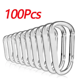 Accessories 50Pcs 100 Pcs Mini Key Chain Buckle Carabiner Outdoor Activity Safety Portable Silver/Black Durable High Quality Aluminum