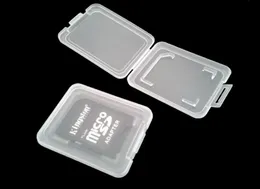 Nytt bärbart SD -kort Transparent Standard Memory Card Holder Box Cards Lagring Fodral för SD SDHC Memory Card6112536