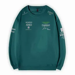 Herrhuvtröjor Ströjor Aston Martin No.14 och No.18 Alonso Drivers 2024 F1 Championship Team Men's and Women's Fashionable Round-Neck Sports Sweater Gr