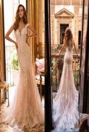 Dubai Luxury Beaded Mermiad Wedding Dresses 2020 New Vintage Cap Sleeve Wedding Gown Vestidos De Novia Applique Lace Button Back B1099396