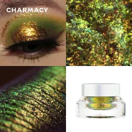 Schatten CHARMACY Glitter Chameleon Eyeshaodw Duochrome Glänzende Metallic Lidschatten Hohe Multichorme Pigmentierte Augen Make-Up Für Frauen