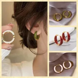 Hoop Earrings 2024 Trendy Creative Geometric Oil Drop Circle For Women Simple Temperament Girls Jewelry Party Gifts