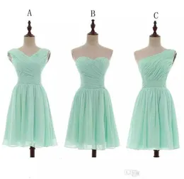 Szyfowa suknia balowa ukochana plisowana krótka sukienki druhny Mint 2019 Country Bridesmaid Suknie na ślub Sukieka Wesele 100 58867164
