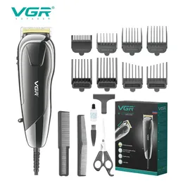 VGR Hair Cutting Machine Electric Clipper Professional Trimmer Regulowane fryzury podłączone dla mężczyzn V127 240315