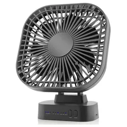 Electric Fans Desktop Mini USB-fläkt med vikbar klocka 3 Speed ​​7-Leaf Portable Fan For Outdoor Office Camping 240319