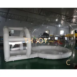 outdoor activities 2024 newest 3m dia+2m tunnel dome tent PVC outside globe camping clear inflatable bubble house for wedding party001