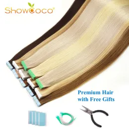 Extensions Showcoco Walker Blue Tape In Human Hair Extensions Virgin Remy Hair 10a Salon Quality Tape Hair Extensions 20pcs80pcs