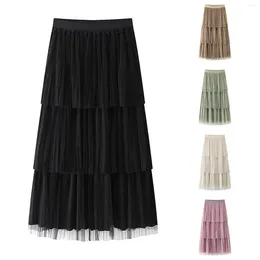 Skirts 2024 Spring Style Socialite Fashionable Temperament Gentle Wind Drape Splicing Slimming Mid Length Cake Skirt Table