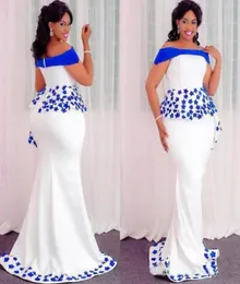 2022 NYHET år039S ASO EBI Styles Mermaid Evening Formal Dresses With Peplum 2022 Off Axla Lace Floral African Nigerian Occa1959110