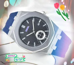 Osoba marki Mężczyzn Big Dial zegarki 42 mm auto data elegancka modna męska gumowa gumowa stal ze stali nierdzewnej importowany kwarcowy ruch wysokiej jakości Watch Watch
