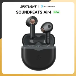 Headphones SoundPEATS Air4 Wireless Earbuds Bluetooth 5.3 QCC3071 aptx Adaptive Lossless,6 Mics, Hybrid Active Noise Cancellation Earphones