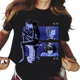 Japon Anime Ölüm Notu Grafik Baskı Tişörtleri Erkek Kadın Moda Gündelik Harajuku Kısa Kollu Plus Boyut UNISEX T GREST L-4XL