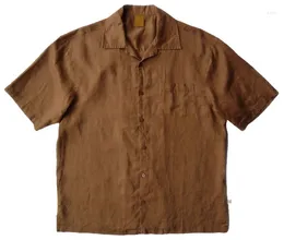 メンズカジュアルシャツ2色のメンズ服リネンソリッド半袖シャツプラスサイズビッグサマートップ服ポケット4xl
