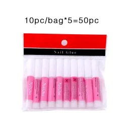 Kitler 50pcs 2G Profesyonel Tırnak Sanatı Rhinestone Dekorasyon Aksesuarları için Süper Güçlü Mini Tırnak Tutkalları Yanlış Tırnak Yapıştırıcı Tutkal