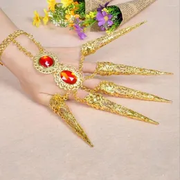 Länkarmband 1pc Girl's Thai Finger Armband Belly Dance Golden Jewelry