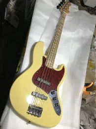 Guitar Factory esporta basso elettrico jazz a 4 corde di alta qualità, manico in acero, corpo color crema, hardware argento, personalizzabile, consegna gratuita