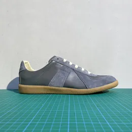 Casual Shoes DONNAIN Grey Flat Couple Army Trainers Genuine Leather Lace Up Unisex Jogging Sneakers Men Women Handmade