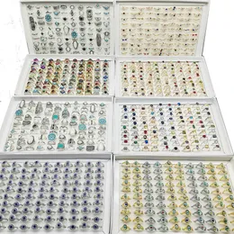 50 teile/los Großhandel Böhmen Mix Stil Finger Ringe für Frauen Kristall Party Hochzeit Schmuck Acryl Emaille Joint Ring Geschenke 240312