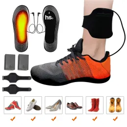 Insoles Winter Heated Insoles Electric Battery Heating Warm Shoes Inserts Free Cut Carbon Fiber Foot Pads Thermal Heater Insoels