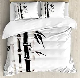 Bettwäsche-Sets, Bambus-Haus-Dekor-Set, Bettdecke, Bettbezug, Kissenbezüge, Muster im traditionellen Chi-Doppelbett