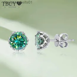 Stud TBCYD 2CT Verde Moissanite Brincos Para Mulheres 925 Sterling Silver Flower Bud Shed Diamond Ear Studs Casamento Fine JewelryC24319