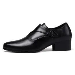 Sapatos de vestido de vestido de negócios fivela masculino oxfords altura aumentando tamanho 3844 5cm/7cm Men mais alto sapato de salto