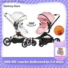 عربات# Aulon Baby Stroller 360 Rotation Pram Combo Car Seat الفاخرة Pram Max من Aulon Pushcar L240319