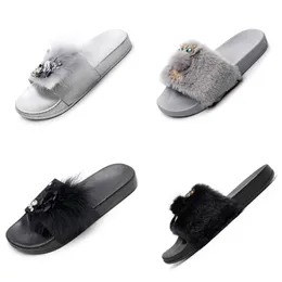 2024 GAI DESIGNER STALPERS Pink Grey Women's Summer Heel Sandaler Quality Fashion Plush Sandaler Sandaler med extern anti Slip Black Eva Newstyle Medium