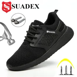 أحذية SUADEX Safety Safety Shoes Steel Toe Pundure Proof Work Shoes خفيفة الوزن في الهواء الطلق أحذية البناء