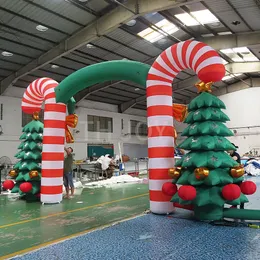 attività all'aperto spedizione gratuita all'ingrosso 8m 26ft arco gonfiabile per albero di Natale arco di Natale con palline per la decorazione