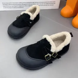 Botas de neve feminina 2023 Inverno novo cor de corda emendado quente confortável confortável liso de sapatos femininos zapatos para mujeres 3540