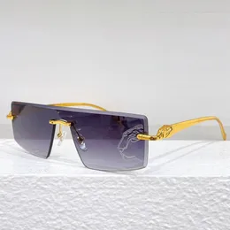 Modedesigner PANTHERE DE Sonnenbrillen für Herren und Damen, rahmenlos, quadratisch, einteilig, Gepardenlinse, Modetrend-Sonnenbrille CT0058