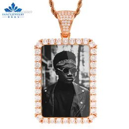 Iced Out Memory Prendants Necklace Hip Hop Custom Locket Pendant مع صورة