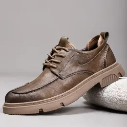 Ayakkabılar siyah kahverengi gündelik deri ayakkabı erkek tasarımcı ayakkabılar erkekler derbi ayakkabı platformu chaussures homme lüks zapatos de hombre buty meski