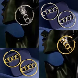 Vintage elegant designer stud örhänge berömda geometriska bokstäver örhänge ny mode glans temperament hoop örhänge förlovning födelsedag festival saker zl175 i4