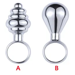 Pull-Ring Plug anale in metallo Giocattoli adulti del sesso per donna Uomo Gay Stimolatore del punto G Butt Plug Dilatatore anale Ano Beeger Spina culo erotico