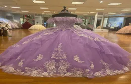 Orchid Quinceanera Dress 2022 Sweet 16 Ball Gown Quince Gowns Frilled Dainty Flounced Offtheshoulder Vestido de 15 Anos Glimmeri5806363
