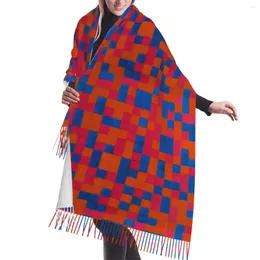 Scarves Custom Print Piet Mondrian Composition With Grid Scarf Men Women Winter Warm Fashion Versatile Shawl Wrap