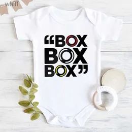 Rompers nyfödd bodysuit kort ärm jumpsuit box box box formel 1 däck sammansatt design baby pojke kläder enkla småbarnskjorta Rompec24319