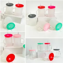Klare, transparente, recycelbare, farbenfrohe 17-Unzen-Camper-Kaffeetassen aus Sublimationsglas mit hohem Borosilikatgehalt und farbigem Kunststoff ZZ