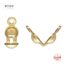 14K Guldfylld Clamshell Bead Tips Partihandelstillbehör för smycken Making Handmde Diy Accessories Guldsmycken Hitta 240315