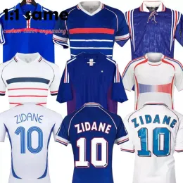 1998 2002 RETRO soccer jersey VINTAGE ZIDANE HENRY MAILLOT jerseys 1996 2004 Football Jerseys shirt Trezeguet away finals 2006 white 2000