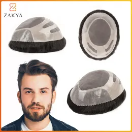 Toupees Toupees Male Hair Prosthesis Mono Lace With Pu Breathable 100% Natural Human Hair Toupee Men Systems For Men