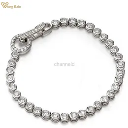 Bangle Wong Chuva 100% 925 Sterling Silver Criado Moissanite Gemstone Festa Moda Senhoras Cadeia Bangle Fine Jewelry Atacado 240319