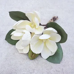 Decorative Flowers Artificial Real Touch Simulation Magnolia Home Office Flower Arrangement Ornaments Decorations Po Props