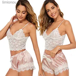 Kvinnors sömnkläder 8 färger 1 set s-xxl mode kvinnor spets sömnkläder underkläder toppar shorts set babydoll pyjamas sport underkläder nattkläder24319