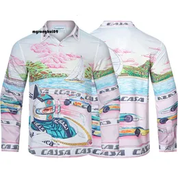 Футболка casablanca Circuit Racer Scenery Flower, мужская и женская гавайская пляжная рубашка для отдыха, комплект